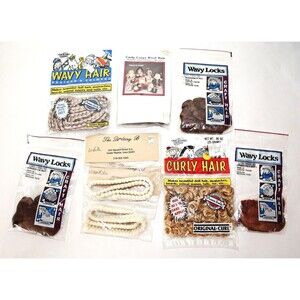 NEW VTG 8 Packs Doll Hair Wavy Locks The Guilting B Curly Wavy Braided 90s #02